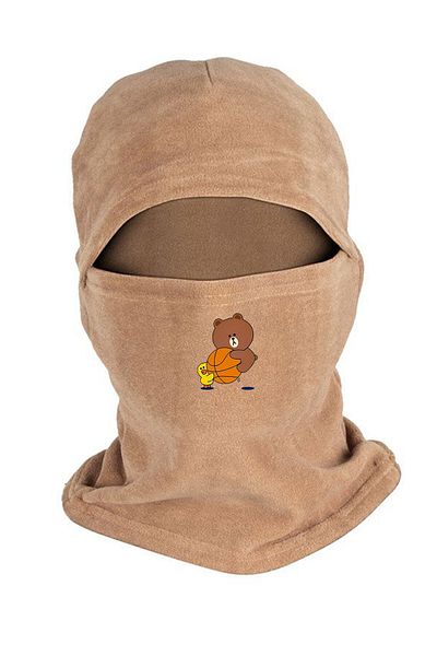 herotasarım Χειμερινή μάσκα χιονιού Fleece - Line Brown Friends Printed, Bll3833