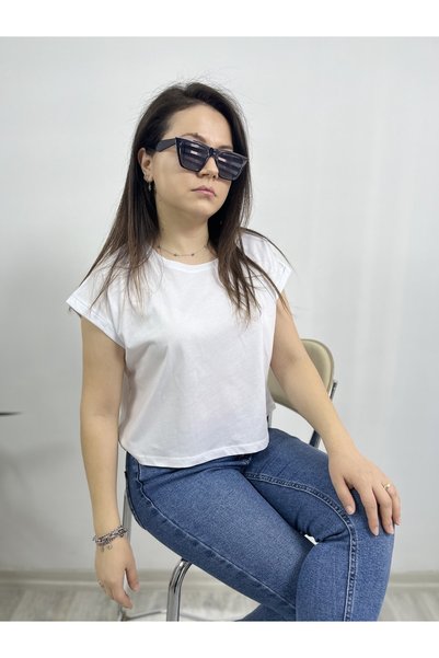 ubmbutik Bisiklet Yaka Tişört Crop