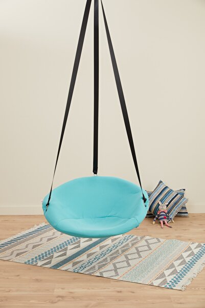 Svava Turkuaz Relaks Çocuk Ve Yetişkin Salıncak Koltuk - Yuvarlak Tavana Asılan Salıncak