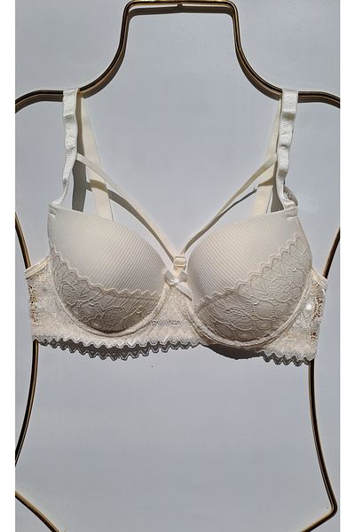 NARIYA Women's Large Size C Cup Cup Bra Empty Cup Lace Detailed Non-Wireless Bra Underwear Underwear