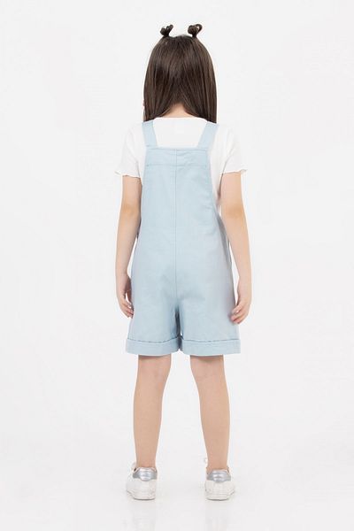 DMB BOYS & GIRLS Salopetă pentru fetiță cu pantaloni scurți din Gabardina de bumbac