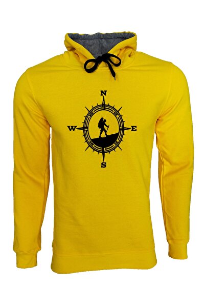 Raf Coll Unisex kompas Štampano žuta majica sa kapuljačom