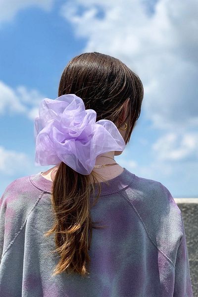 BAHELS Women's Lilac Medium Size Organza Elastic Buckle