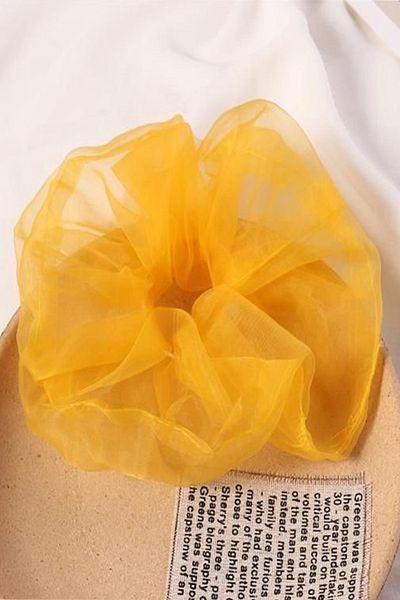 BAHELS Women's Yellow Medium Size Organza Elastic Buckle
