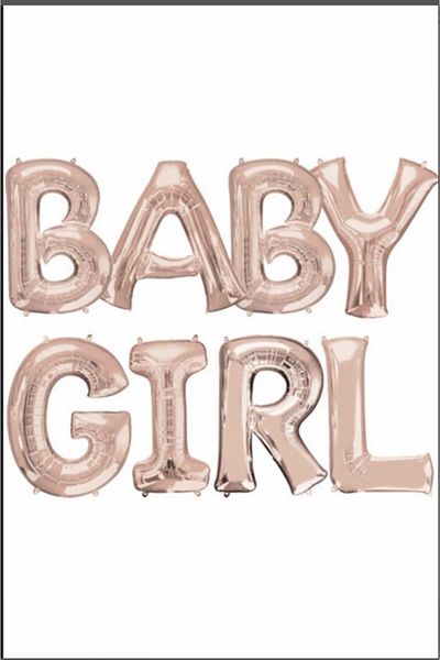Deniz Party Store Baby Girl Rose Gold 36 - 40 cm Foil Balloon Set