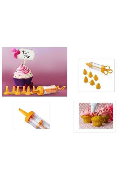 Yetkin Home Whipped Cream Pump 7 Prong Cake Cake Cookie Decoration Set Set