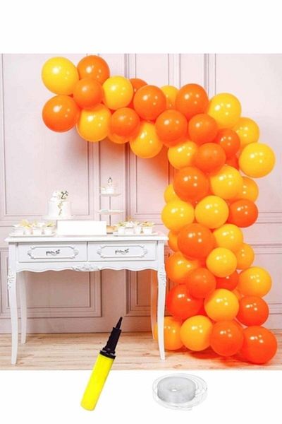 kidspartim Yellow and Orange 63 Piece Balloon Chain for Birthday