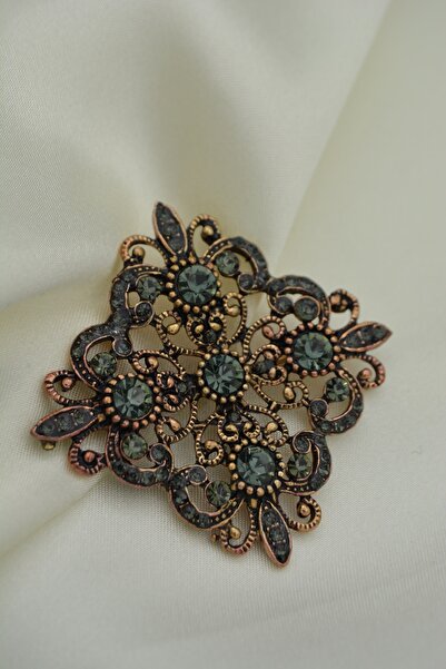 Stoneage Kadın Antrasit Madeni Bronz Broş