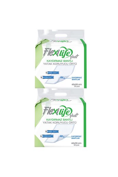 Flexi Life Flexilifeplus Patient Diaper Bed Protector Cover with Anti-Slip Tape 60x90 Cm 2 Packs of 30