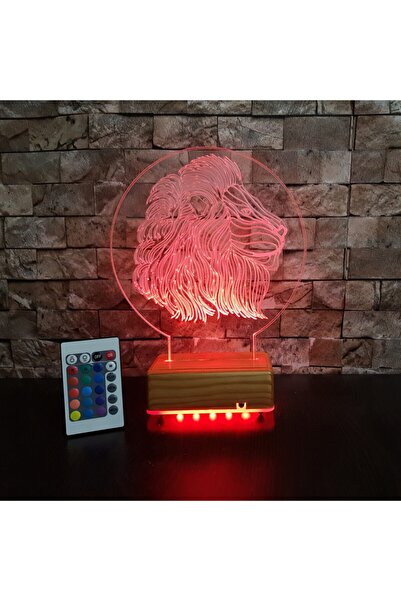 Vipyol Aslan 3d Gece Lambası Doğum Günü Hediyesi Masa Lambası