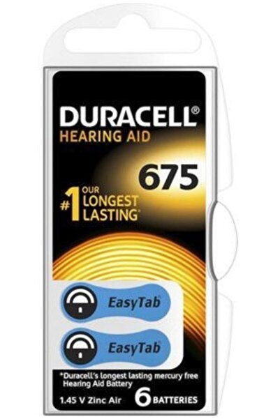 Duracell 675 Numara Işitme Cihazı Pili Kulaklık Pili Kulak Içi Işitme Cihaz 1...