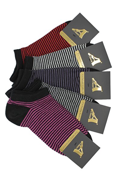 A CLASSE حزمة من 5 جوارب نسائية مخططة ملونة باللون الأسود