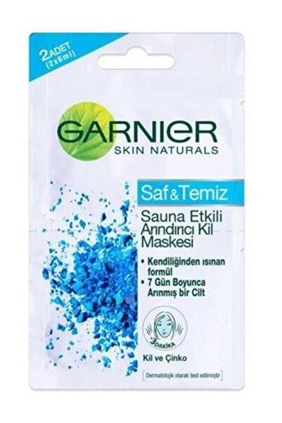 Garnier Saf & Temiz Sauna Etkili 2'li Arındırıcı Kil Maskesi 2 x 6 ml 3600541...