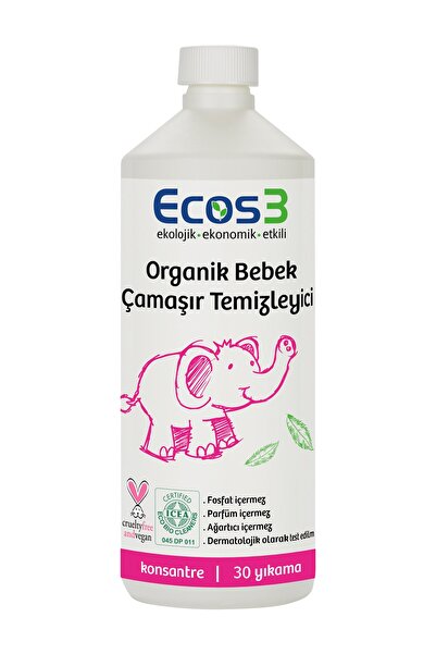 Ecos3 Organik Bebek Çamaşır Temizleyici 60 Yıkama 2 x 1050 ml Ilaç Kutusu