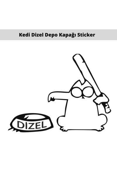 AVMmarketim Kedi Sopalı Depo Kapağı Oto Sticker 15 Cm