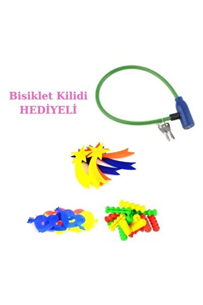 AVMmarketim Bisiklet Kilidi Hediyeli 3 Çeşit Bisiklet Süsü Seti