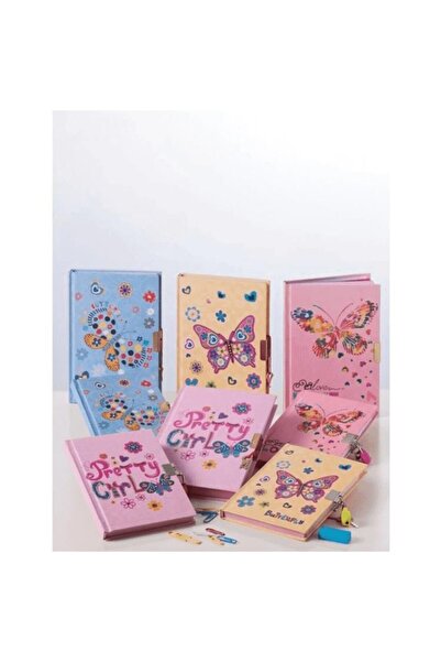 Bayındır Caiet de însemnări cu fluturi 14x20 cu lacăt 128yp