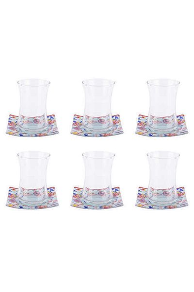 Tantitoni Cam Asorti 12 Piece Tea Set Mınt Spring