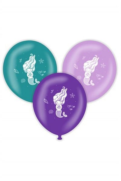 Çemrek Süs Parti Mermaid Printed Balloon 12 Inc – 30 Cm 10 Pieces
