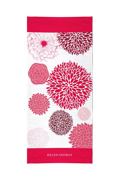 Helen George Valencia - Red White Oversize Beach Towel HGTW0001364