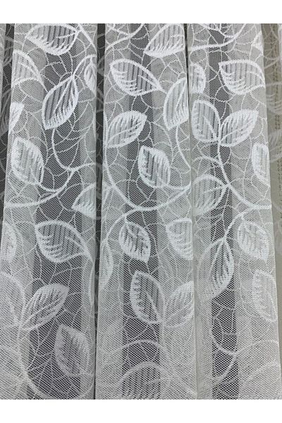 Esse Home Leaf Pattern French Lace Tulle Curtain, 250x260, Sparse Pleat, 1/2