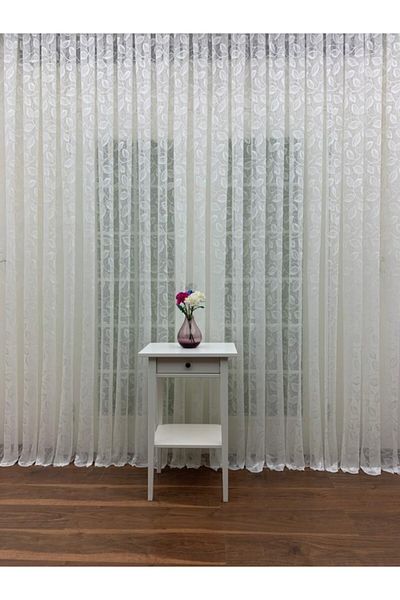 Esse Home Leaf Pattern French Lace Tulle Curtain, 450x260, Normal Pleat, 1/2.5