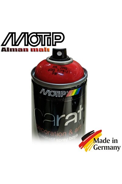 Motip Sprey Boya Carat Ral 3000 - Parlak Ateş Kırmızı