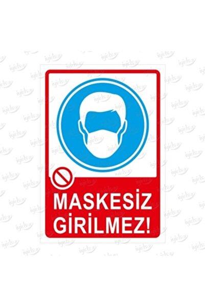 2 Adet Maskesiz Girilmez Sac Uyarı Levhası 15x21 Cm
