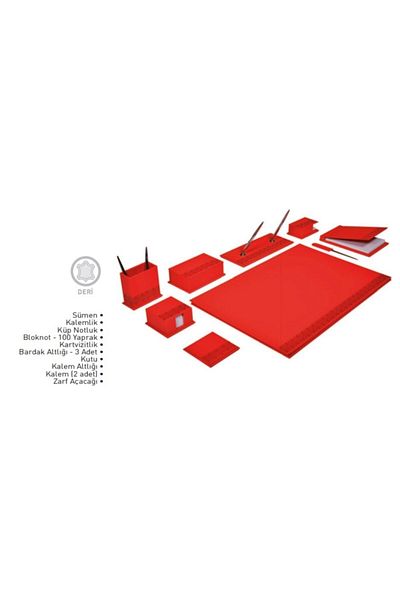 Gıpta Desk Mat Set Red 10 Pieces 7605