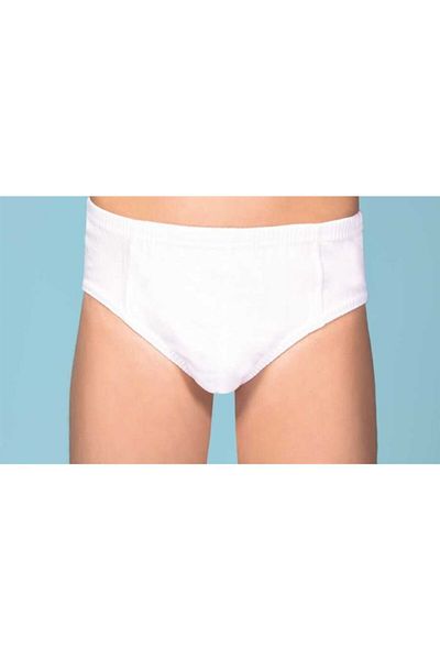 Berrak 12 Li 1550 Kom Boy Panties Slip White 2-3 Years