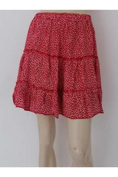 Hepsibitarz Women's Red Above Knee Style Skirt