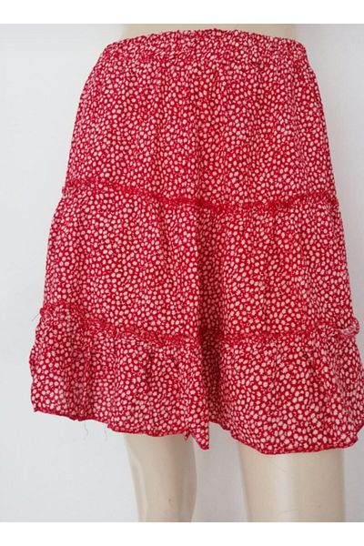 Hepsibitarz Women's Red Above Knee Style Skirt