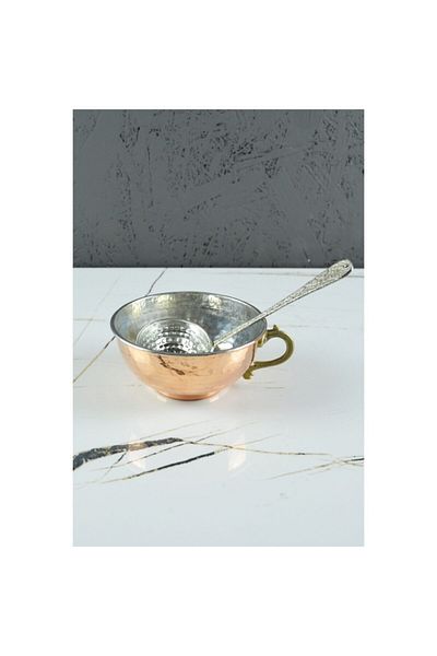 DOĞANLAR Forged Copper Ayran Bowl with Spoon