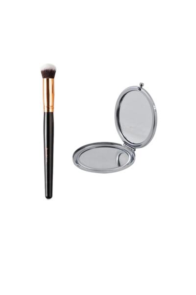 nascita Concealer Brush Oval Structure 0136 + Metal Mirror Cover Glossy Model...