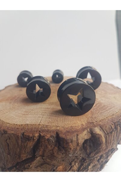 Karınca Piercing Siyah Yıldız 20 Mm Tünel Piercing