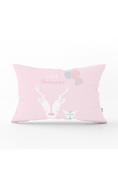 Realhomes Cameră Copii Roz cu Motive Unicorn - Față de Pernă Dreptunghiulară