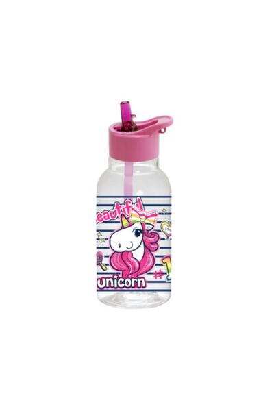 Herevin Unicorn 460 Cc Plastic Flask with Straw