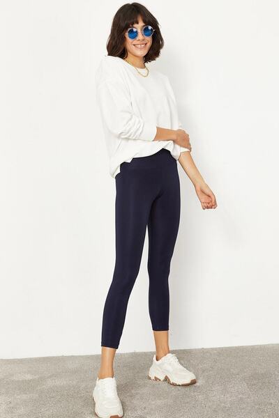 Bianco Lucci Women's Navy Blue Long Belted Shiny Disco Tights 2253399