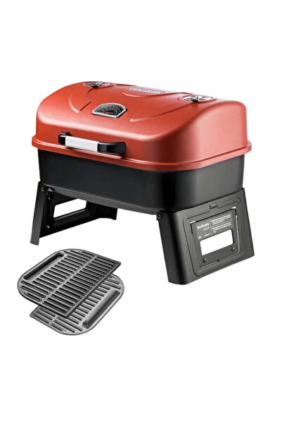 Guruss Go&grill Portatif Barbekü Ikili Döküm Set Kömürlü Mangal - Oksit Kırmızı