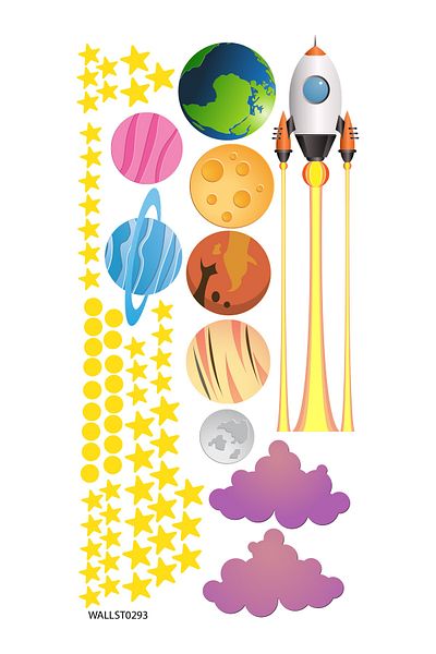Tilki Dünyası Autocolant pentru cameră pentru copii Star Trek Rocket and Planets