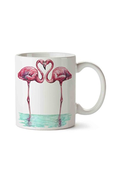 ART HEDİYE كوب فلامينجو لوف مطبوع على الجانبين