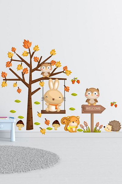 Tilki Dünyası Arborele de toamnă și animale drăguțe