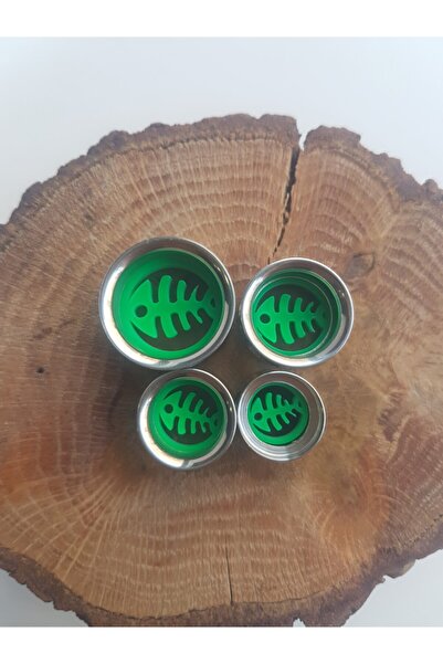 Karınca Piercing Kılçık Desenli Yeşil Orijinal 14mm Tünel Piercing