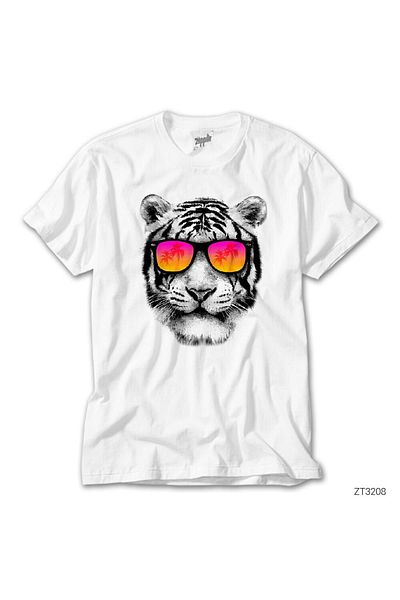Z zepplin Унисекс тениска Tiger White със слънчеви очила