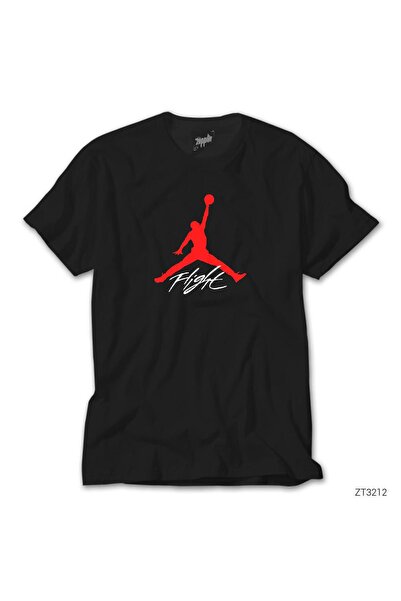 Genel Markalar Air Jordn Flight Logo Siyah Tişört