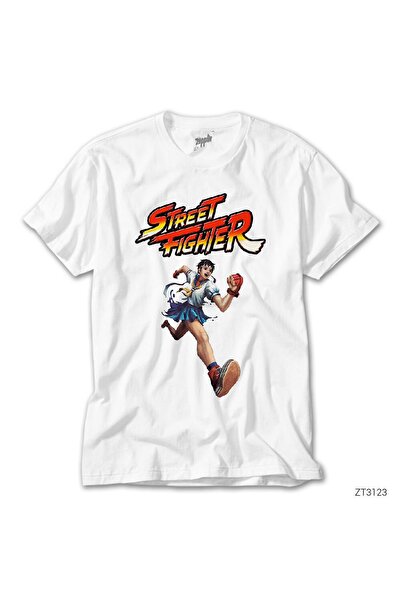 Z zepplin Tricou alb Street Fighter Sakura