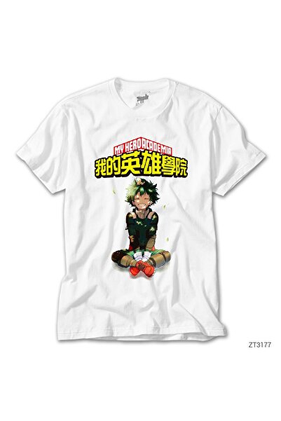 Z zepplin تي شيرت أبيض للجنسين من My Hero Academia Izuku Midoriya