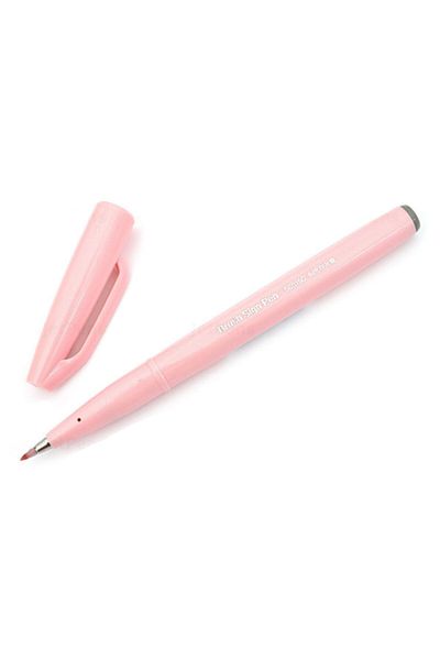 Pentel Fude Touch Sign Brush Pen Brush Tip Drawing Pen Pale Pink