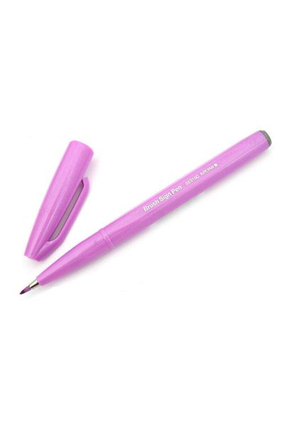 Pentel Fude Touch Sign Brush Pen Brush Tip Drawing Pen Pink Purple