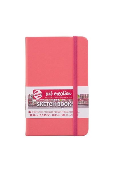 Talens Sketchbook Hard Cover Sketch Drawing Book 9x14 cm.A6 140 Gr 80 Yp Pastel Coral